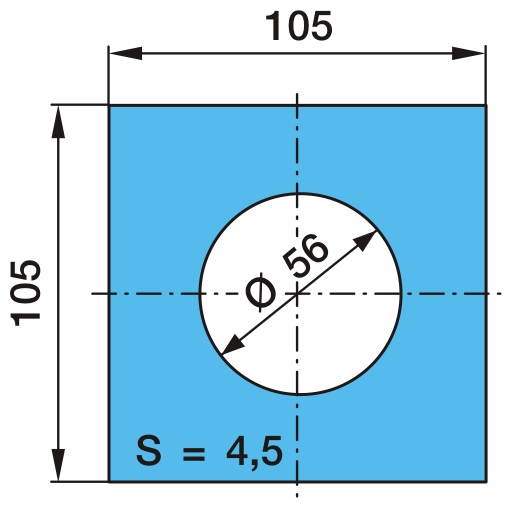 Пластина изнашиваемая 105х105х4.5 BPW (03.281.15.03.0) BPW® @12803