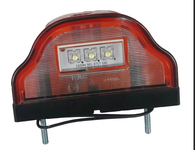 Подсветка номера "Волна" красная, 4 диода, 12/24V / (001.3717-01)