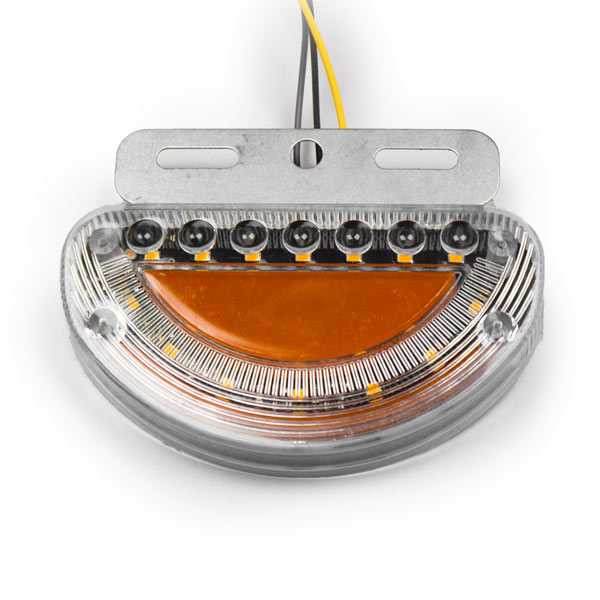 Указатель габаритов с функцией поворота (бег) мет.крон. с подсветкой колес №10 фигур (24V) (желтый)