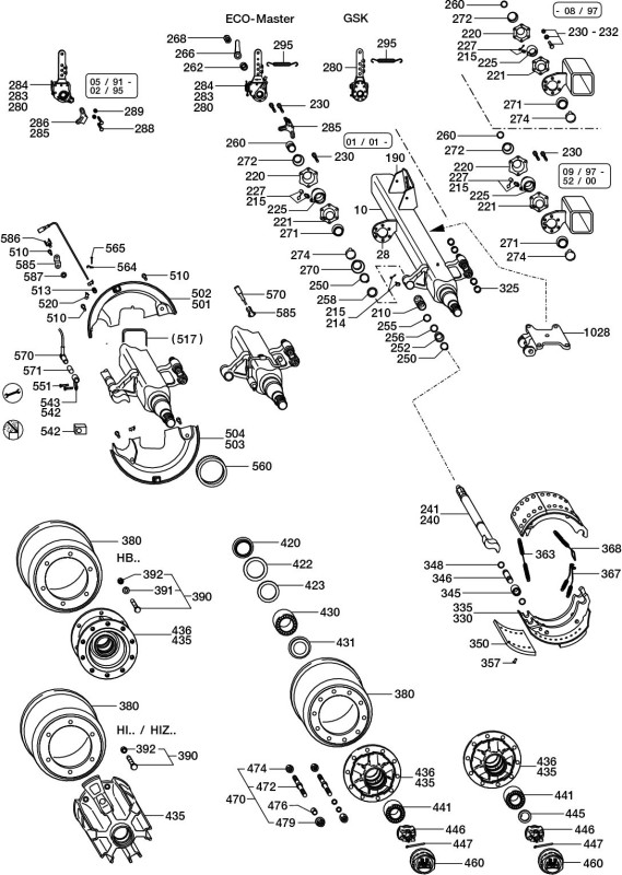 Ось BPW 30.16.744.045 прицепа HZ18010