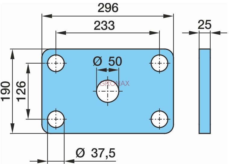 Опорная площадка рессоры 190x296x25 W агрегата / OE 03.281.97.10.0