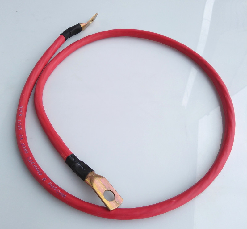 Провод-перемычка "масса" (АМГ, L=410мм, S=16мм2, "ухо" D8мм-2шт.) (64229-3724 100)