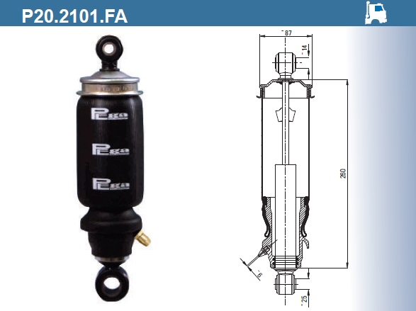 Пневмоамортизатор кабины MERCEDES / P20.2101.FA