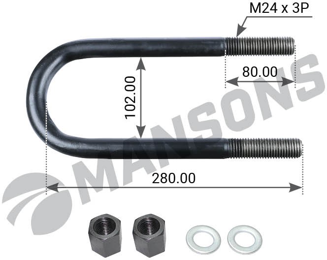 Стремянка М24х280*125 R-90/R45 # 03.138.44.08.4 0704084 / Mansons 300.108 @9013